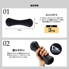 新品 ダンベル 3kg 2個 セットの画像