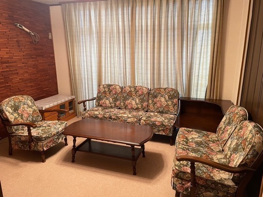 飛騨産業　応接セット(イス6脚　コーナーテーブル1台
)