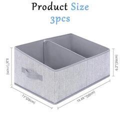 【新品未使用】3個セット50x28x21CM 不織布折りたたみ収納ボックス 取っ手付き 取り外し可能仕切りボックス

の画像