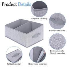 【新品未使用】3個セット50x28x21CM 不織布折りたたみ収納ボックス 取っ手付き 取り外し可能仕切りボックス

の画像