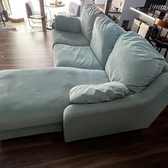 IKEA ソファ VINLIDEN 3人がけ ライトターコイズ カウチソファの画像