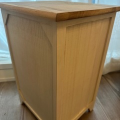 木製サイドテーブル 引き出し付きの画像