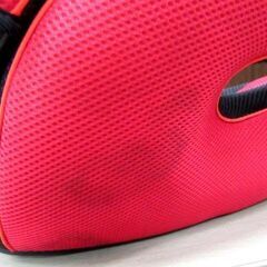 使用感あり マムズキャリー メッシュハイバックジュニアシート B-178 15kg～36kg ブラック×レッド 車用 中古 Jrシート 苫小牧西店の画像