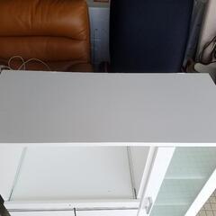 ☆激安☆ レンジ台 食器棚 幅:約90.2㎝ 奥行:約39.8㎝ 高さ:約89.5㎝ キッチンカウンター キッチン収納 ラック 棚 白色 ホワイトの画像