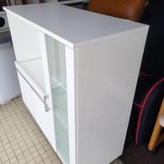☆激安☆ レンジ台 食器棚 幅:約90.2㎝ 奥行:約39.8㎝ 高さ:約89.5㎝ キッチンカウンター キッチン収納 ラック 棚 白色 ホワイトの画像