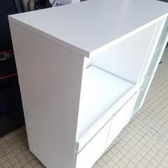 ☆激安☆ レンジ台 食器棚 幅:約90.2㎝ 奥行:約39.8㎝ 高さ:約89.5㎝ キッチンカウンター キッチン収納 ラック 棚 白色 ホワイトの画像
