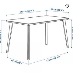 IKEA 4人用ダイニングテーブル　140×78の画像