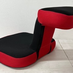 【中古品】座椅子 ゲーミングチェア ゲームチェア ハイバック マルチリクライニング ゲーム座椅子 ヘッドギア  メッシュ素材 (レッド色)の画像