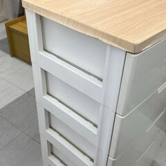 ★リユースのサカイ千葉中央店★期間限定割引有  プラスチックチェスト ホワイト H99×D42×W56 クリーニング済み TC4096の画像