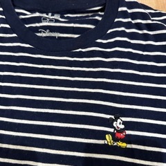 【早い者勝ち】レア！美品！ミッキーマウス刺繍 Tシャツ ボーダーの画像