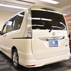 【オリジナル信用回復ローン　試乗出来ます 　最短納車10日】H25年式　日産セレナ　ハイウェイスターS-HV　Vエアロモード　ＥＴＣ　ナビ　フルセグＴＶ　Ｂｌｕｅｔｏｏｔｈ再生　バックカメラ　フロントカメラ　両側パワースライドドア　クルーズコントロール　ＨＩＤライト　フォグランプ　走行６．５万キロ台　車検Ｒ８年１０月の画像