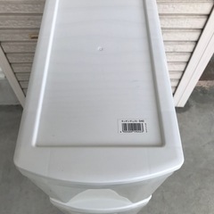 ☆①キッチンチェスト 040  4段　ホワイト/クリア　キャスター付きの画像