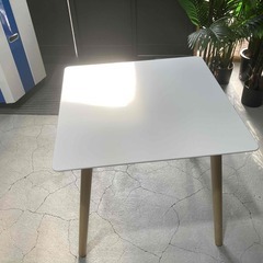 E4★NOCE ノーチェ★ダイニング3点セット ホワイト×ナチュラル W80cm 異素材チェア 使用期間短い シンプル の画像