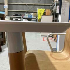 E4★NOCE ノーチェ★ダイニング3点セット ホワイト×ナチュラル W80cm 異素材チェア 使用期間短い シンプル の画像