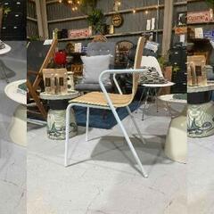 E4★NOCE ノーチェ★ダイニング3点セット ホワイト×ナチュラル W80cm 異素材チェア 使用期間短い シンプル の画像