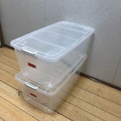 アイリスオーヤマ キャリーストッカー AA-740 62L フタ付き収納ケース 2個セット　【糸島市内 送料無料】250803-13の画像