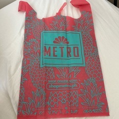 フィリピン SMモール METRO エコバッグ ピンク パイナップルの画像