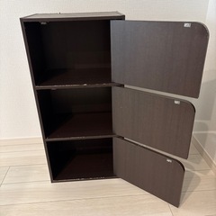木製３段カラーボックスの画像