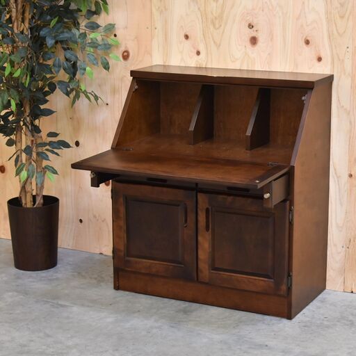【東4/2】≪◎zyt2380ジ≫ 大雪木工 ライティングビューロー 北国 旭川家具/ヴィンテージ家具 チェスト/引き出し/机/デスク