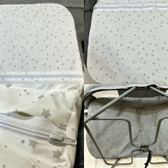 ベビーベッド 折りたたみ ミニ ゆりかご 蚊帳付き ベビーラック コンパクトベビーベッド 簡易ベッド 新生児 0~24ヶ月 グレの画像