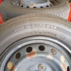 165/70R14  2022年 ﾌﾞﾘﾁﾞｽﾄﾝ夏ﾀｲﾔ＆ｱｸｱ純正ﾎｲｰﾙ4本の画像