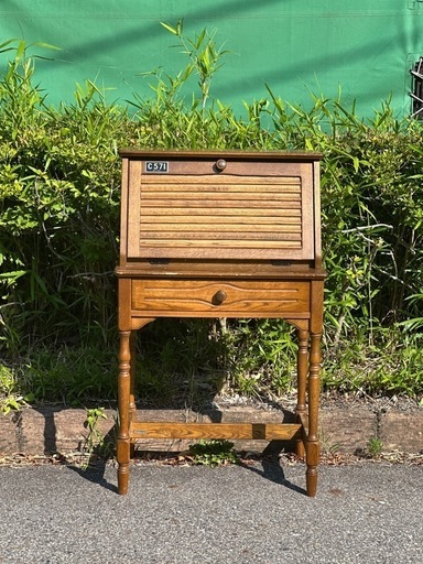 昭和レトロ ビューロー デスク 引き出し付き 鉄道プレートC571付