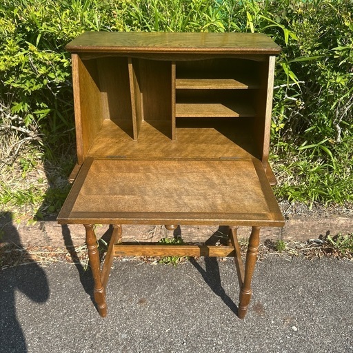 昭和レトロ ビューロー デスク 引き出し付き 鉄道プレートC571付