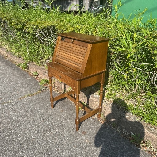 昭和レトロ　ビューロー　デスク　引き出し付　鉄道プレート　C571 昭和レトロ ビューロー デスク 引き出し付 鉄道プレート C571 昭和