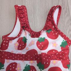 いちご柄フリルワンピース水着 80cmの画像