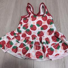 いちご柄フリルワンピース水着 80cmの画像