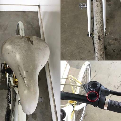 △ v 岐阜発/ L.I.G/ MOVE/ クロスバイク/ 7段変速/ 自転車/ 700×28c/ サドル破れあり/ 走行確認/ 現状品/ R7.6/2 △A-1