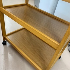 美原店 ニトリ ワゴン ルバー LBR キャスター付き　キッチンワゴンの画像