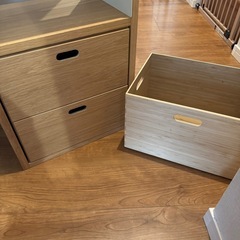 【無印良品 スタッキングシェルフ＋収納ボックスセット】の画像