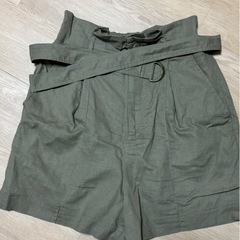 w closetベルト付きリネンセットアップ・カーキカラー の画像