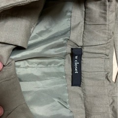 w closetベルト付きリネンセットアップ・カーキカラー の画像