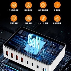 【新品未使用】320W 充電器 GaNFastⅢ 8ポート 100W 1.5m PD3.0対応の画像