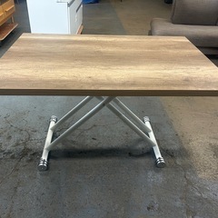 【木目調昇降テーブル】幅120cm×奥行80cm×高さ73cm／美品！ の画像