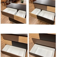S159 ⭐ NITORI ニトリ ローチェスト(カレナ 80LC DBR) 幅80cm USED 美品 の画像