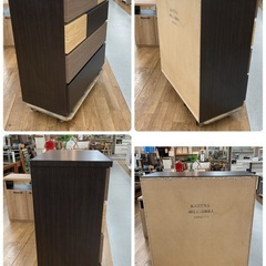 S159 ⭐ NITORI ニトリ ローチェスト(カレナ 80LC DBR) 幅80cm USED 美品 の画像