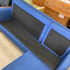 【ジモティー割引で最大15％OFF⭐️】 3人掛けソファー ブルーの画像