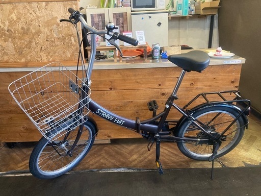 【SALE！8月末まで防犯登録無料！前輪タイヤ・前輪チューブ新品！】ダイナモライト・鍵付き　6段変速　20インチ折りたたみ自転車　ブラウン