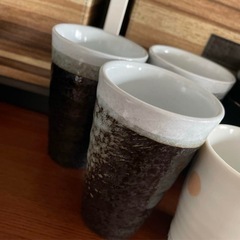 和風陶器湯飲み まとめ売り 小傷ありの画像