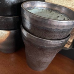 和風陶器湯飲み まとめ売り 小傷ありの画像