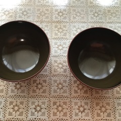 赤い汁椀　2個セットの画像