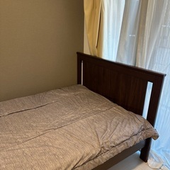 IKEAセミダブルベッド+マットレスの画像