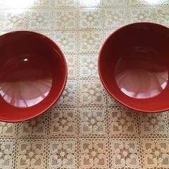 赤い汁椀　2個セットの画像