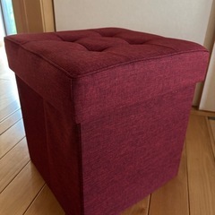 収納スツール　椅子　ボックス　オットマン　ワインレッドの画像