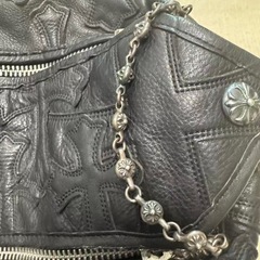 クロムハーツ DUFFLE GYM BAG-CEME セメタリークロスパッチダガージップレザーハンドバッグ メンズの画像