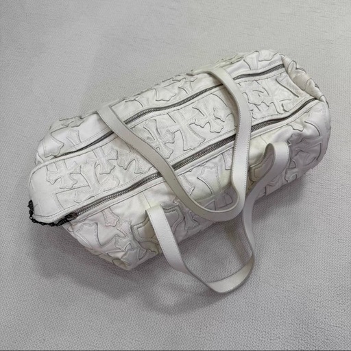 Chrome Hearts DUFFLE GYM BAG-CEME セメタリークロスパッチダガージップレザーハンドバッグ