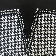 ✨美シルエット✨千鳥柄切り替えロングワンピース｜後ろスリット×ウエストフレアで細見え◎   の画像